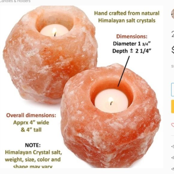 1 SET LEFT! 2 Giant Himalayan Salt Candle Holders - Picture 5 of 8